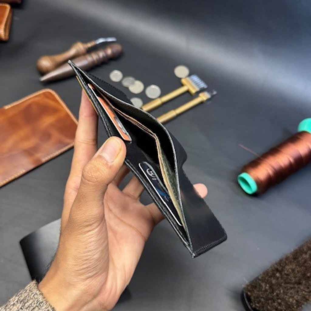 Vintage Tan Leather Bi-Fold Wallet