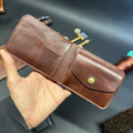 Slim Leather Bi-fold wallet with Coin Pocket