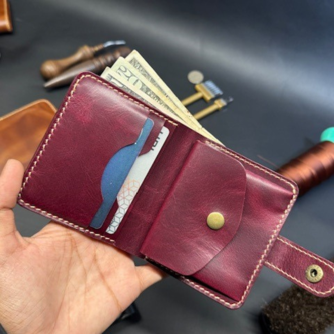 Leather Snap Card Wallet
