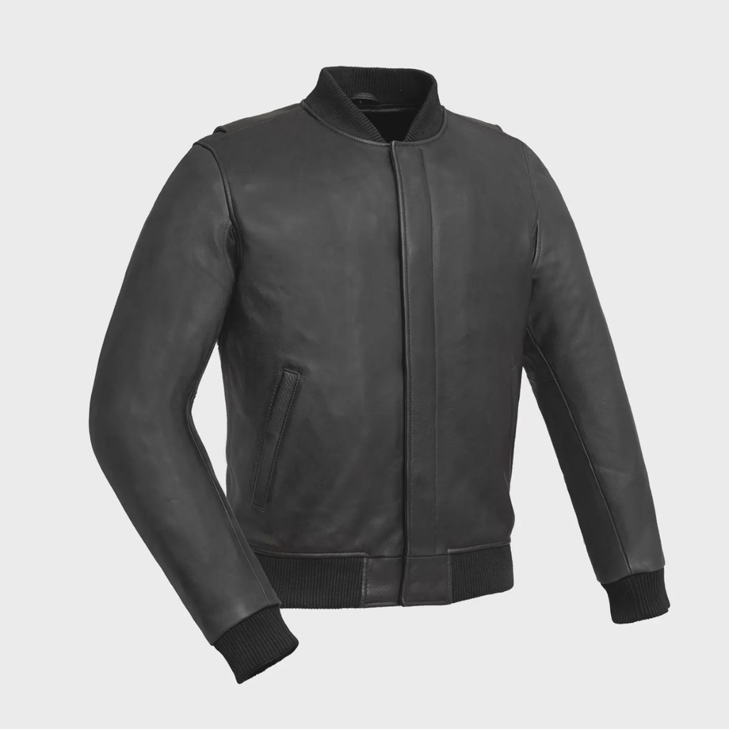 Shadow Crest Leather Bomber Jacket