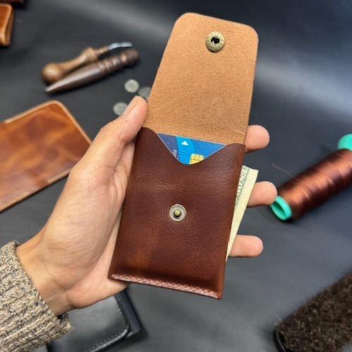 Brown Leather Minimal Card Wallet