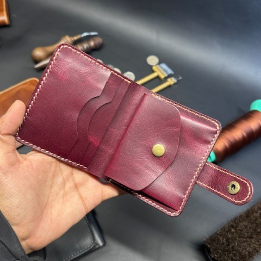 Leather Snap Card Wallet