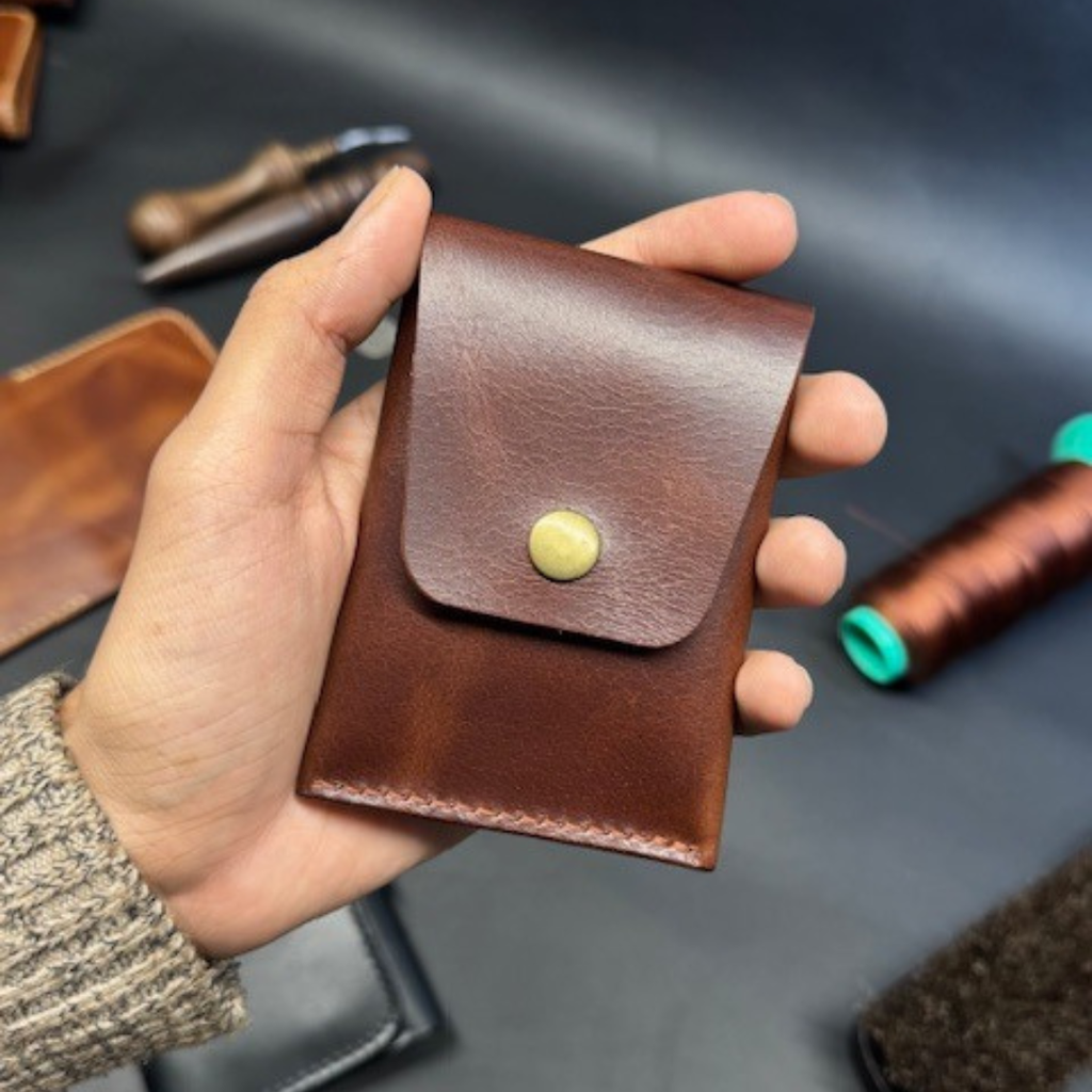 Brown Leather Minimal Card Wallet