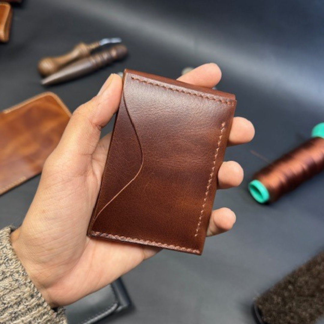 Brown Leather Minimal Card Wallet