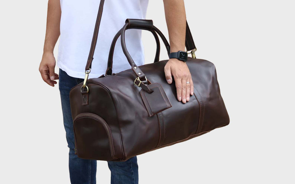 Midnight Voyager Leather Duffle Bag