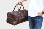 Midnight Voyager Leather Duffle Bag