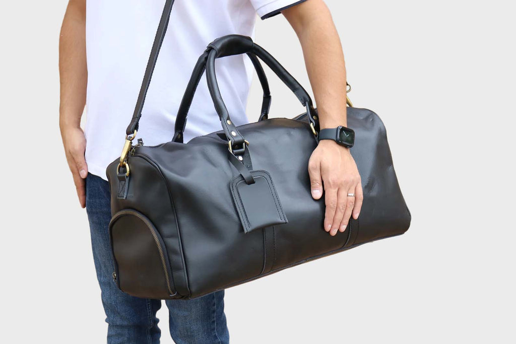 Midnight Voyager Leather Duffle Bag
