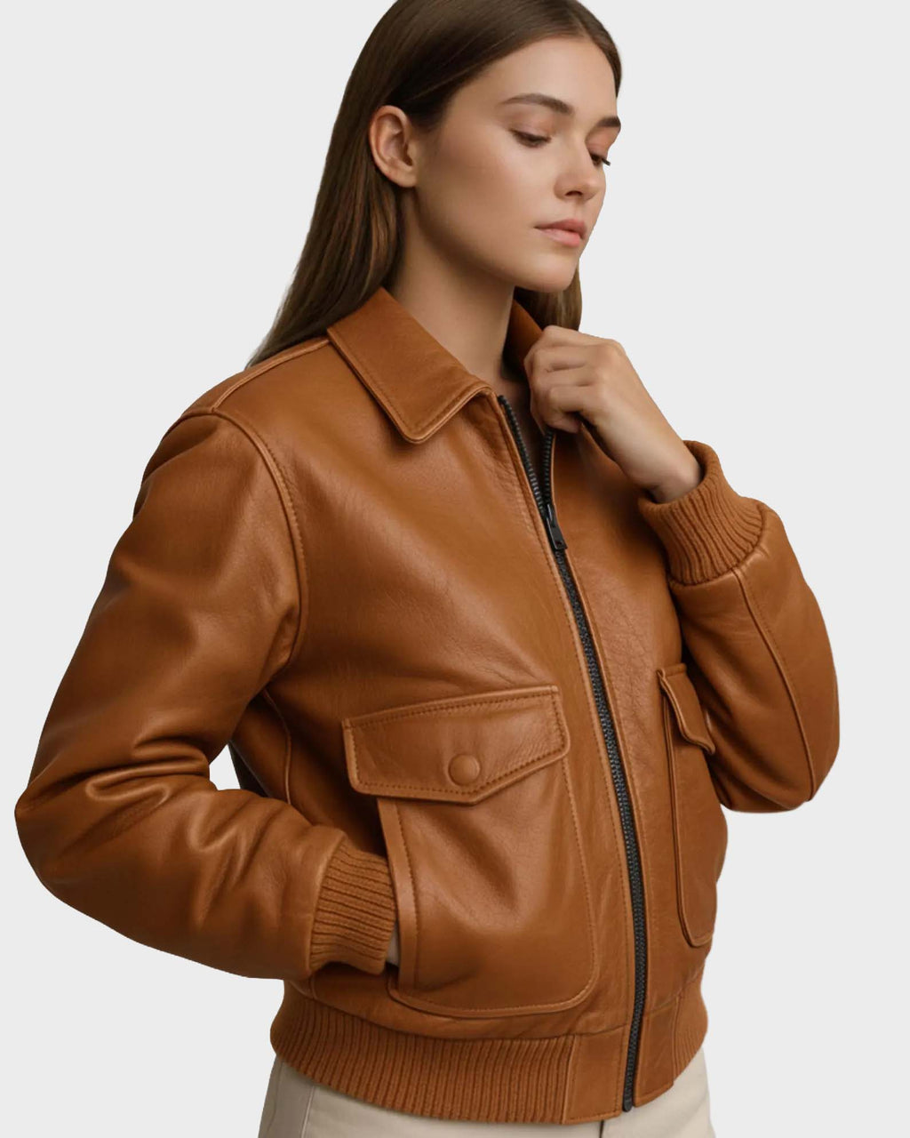 Women’s Heritage Dark Brown Leather Pilot Bomber Jacket