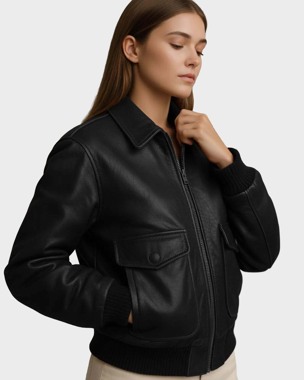 Women’s Heritage Dark Brown Leather Pilot Bomber Jacket
