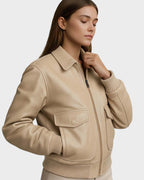 Women’s Heritage Dark Brown Leather Pilot Bomber Jacket
