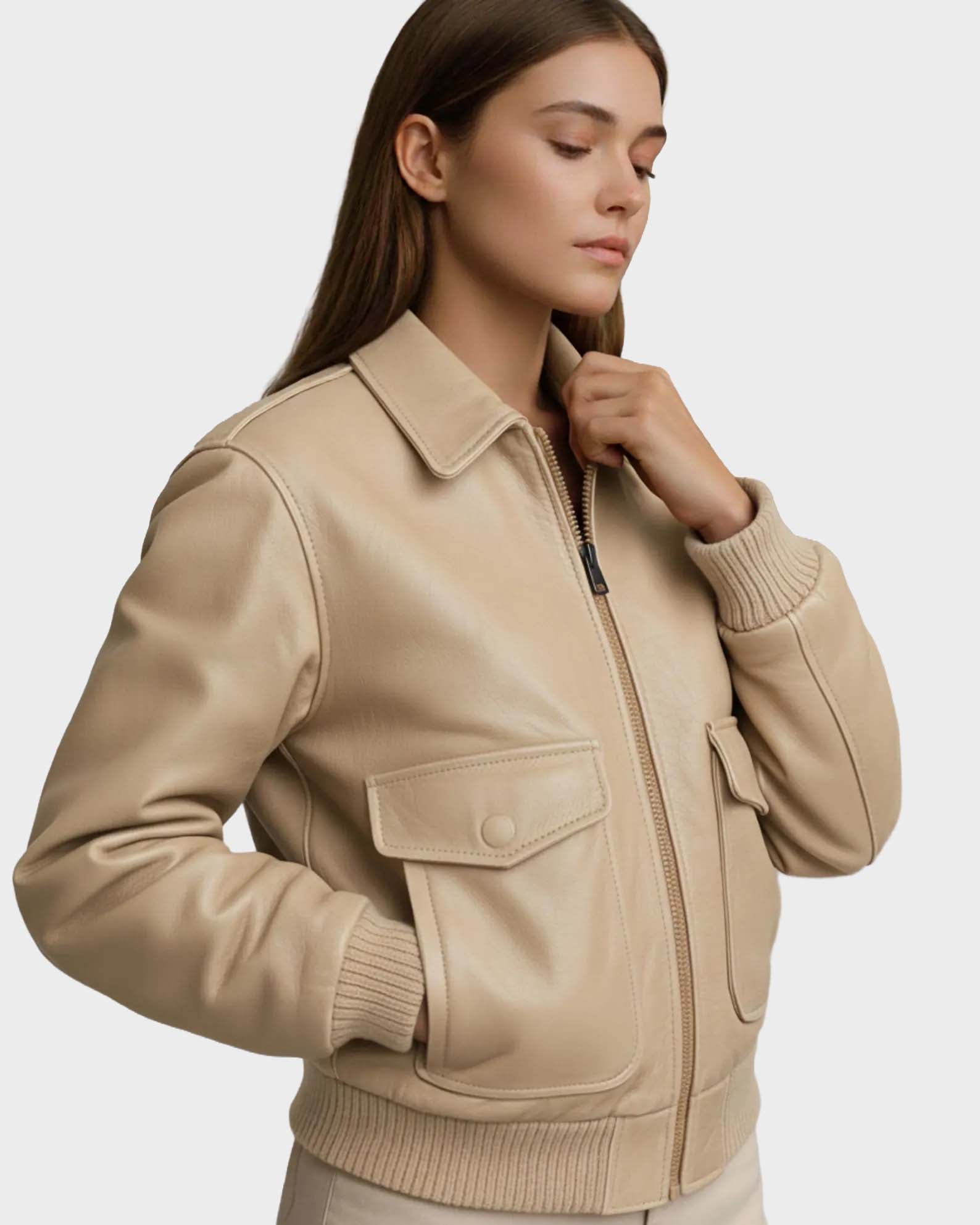 Women’s Heritage Dark Brown Leather Pilot Bomber Jacket