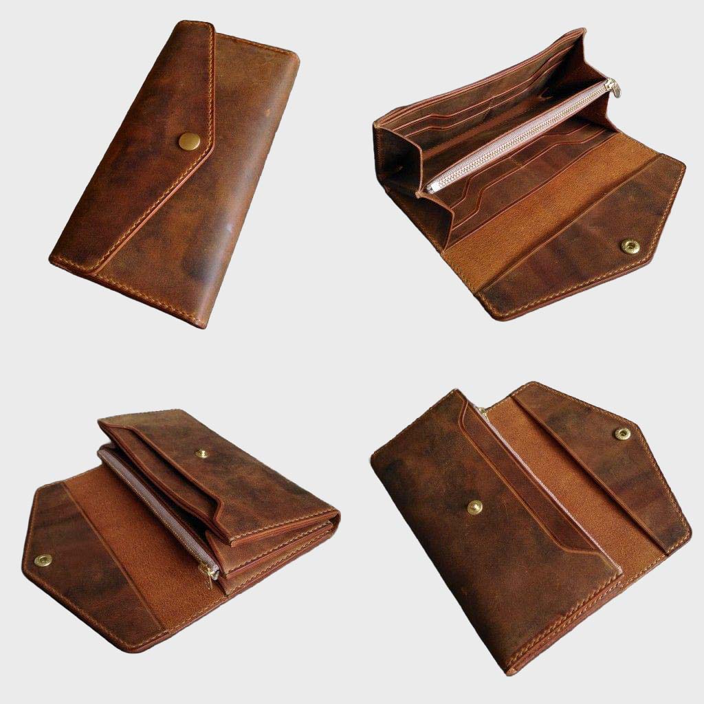 Vintage Brown Long Wallet