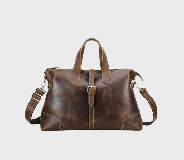 Vintage Brown Travel Duffel Bag