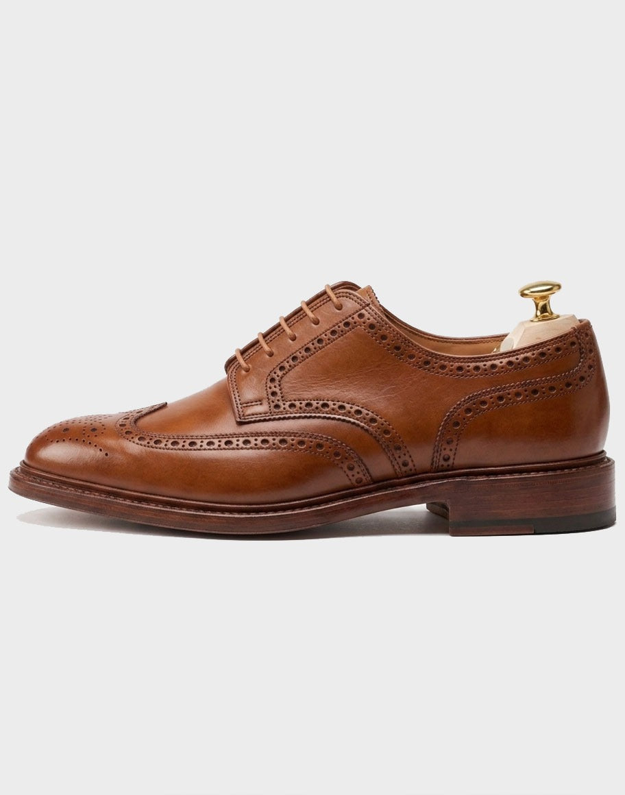 Men’s Handcrafted Tan Leather Wingtip Brogues – Premium Formal Oxford Shoes