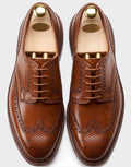 Men’s Handcrafted Tan Leather Wingtip Brogues – Premium Formal Oxford Shoes
