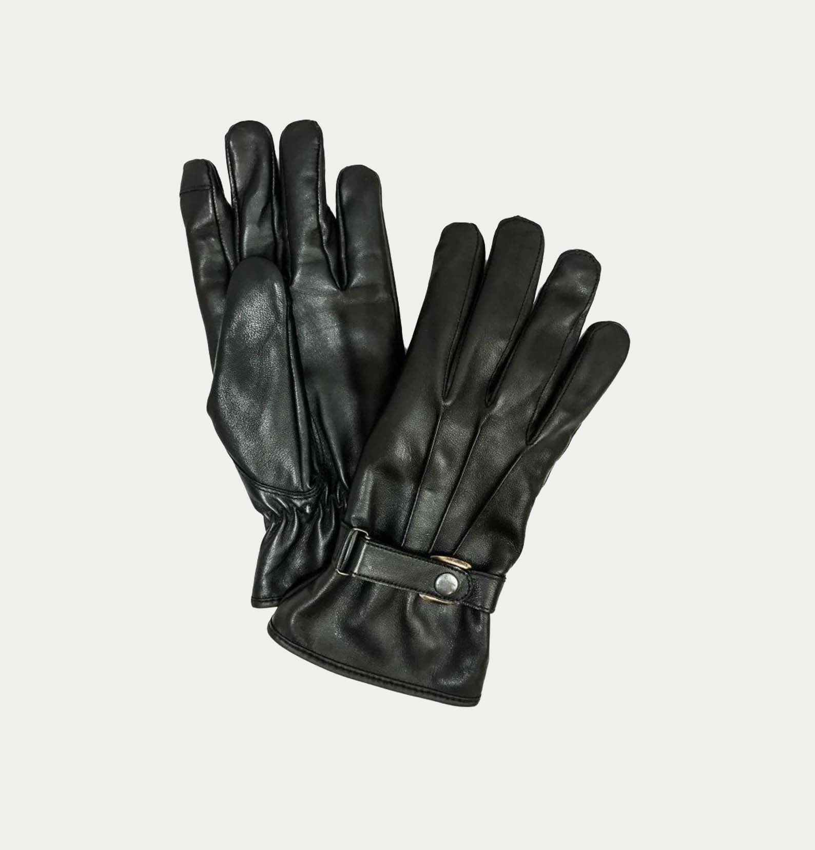 Onyx Heritage Buckle-Strap Winter Gloves
