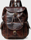 Heritage Distressed Brown Handcrafted Multi-Pocket Leather Backpack
