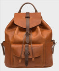 Heritage Cocoa Pebbled Leather Drawstring Backpack