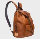 Heritage Cocoa Pebbled Leather Drawstring Backpack