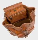 Heritage Cocoa Pebbled Leather Drawstring Backpack