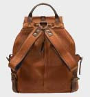 Heritage Cocoa Pebbled Leather Drawstring Backpack