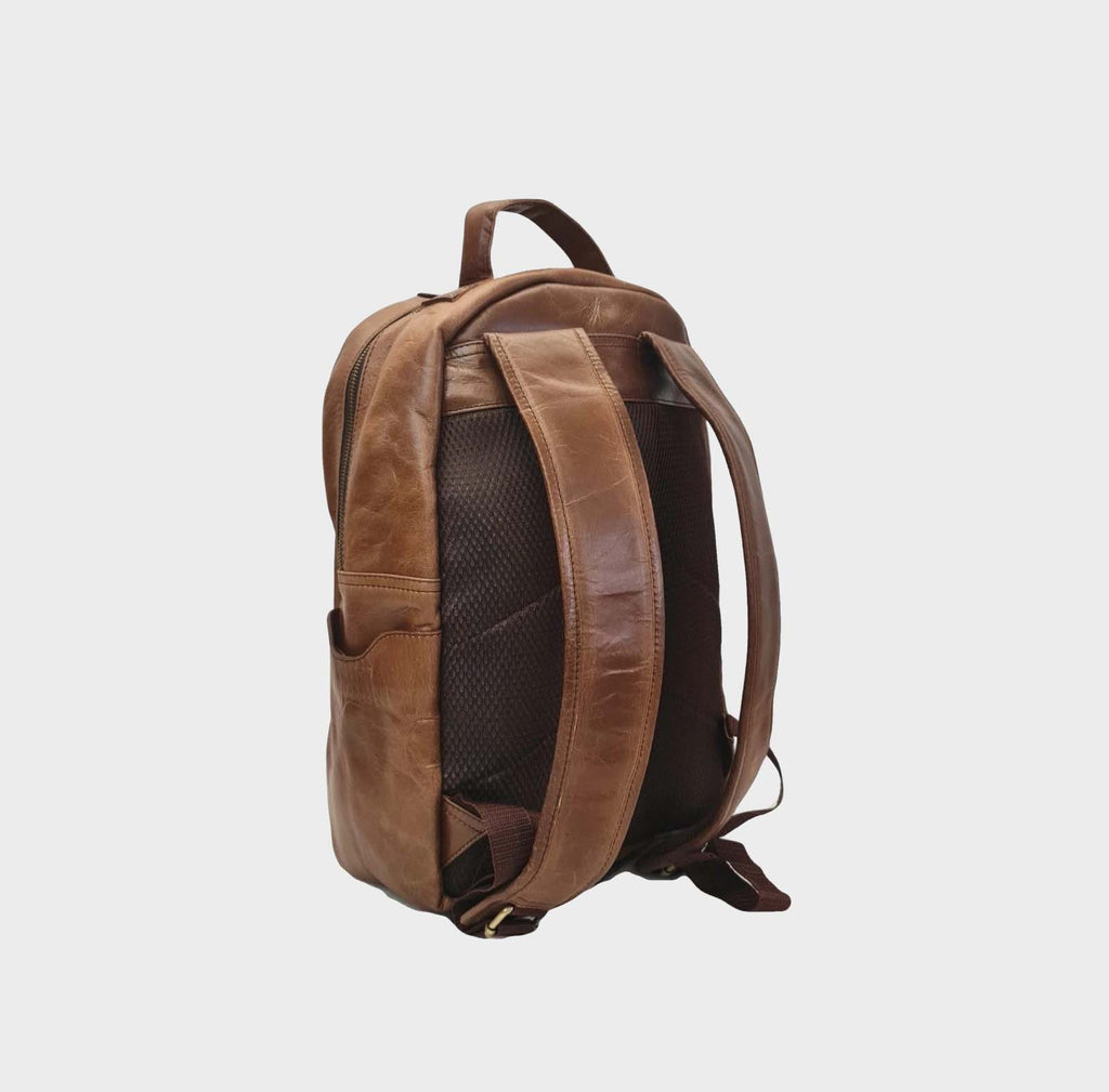 Heritage Oak Handcrafted Genuine Leather Commuter Backpack