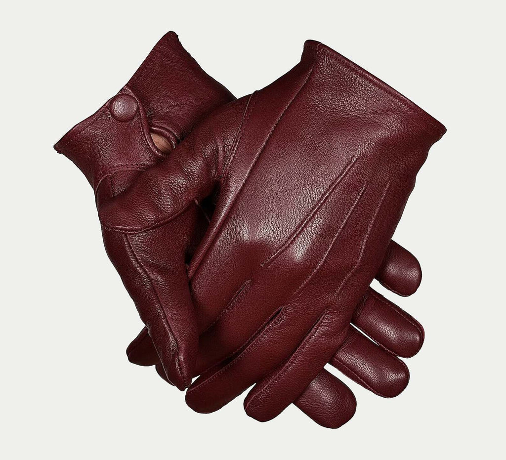 Artisan Burgundy Pebbled Leather Dress Gloves