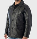 Men’s Stealth Genuine Leather Cafe Racer Jacket