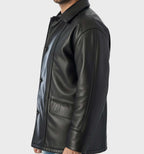 Men’s Stealth Genuine Leather Cafe Racer Jacket