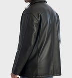 Men’s Stealth Genuine Leather Cafe Racer Jacket