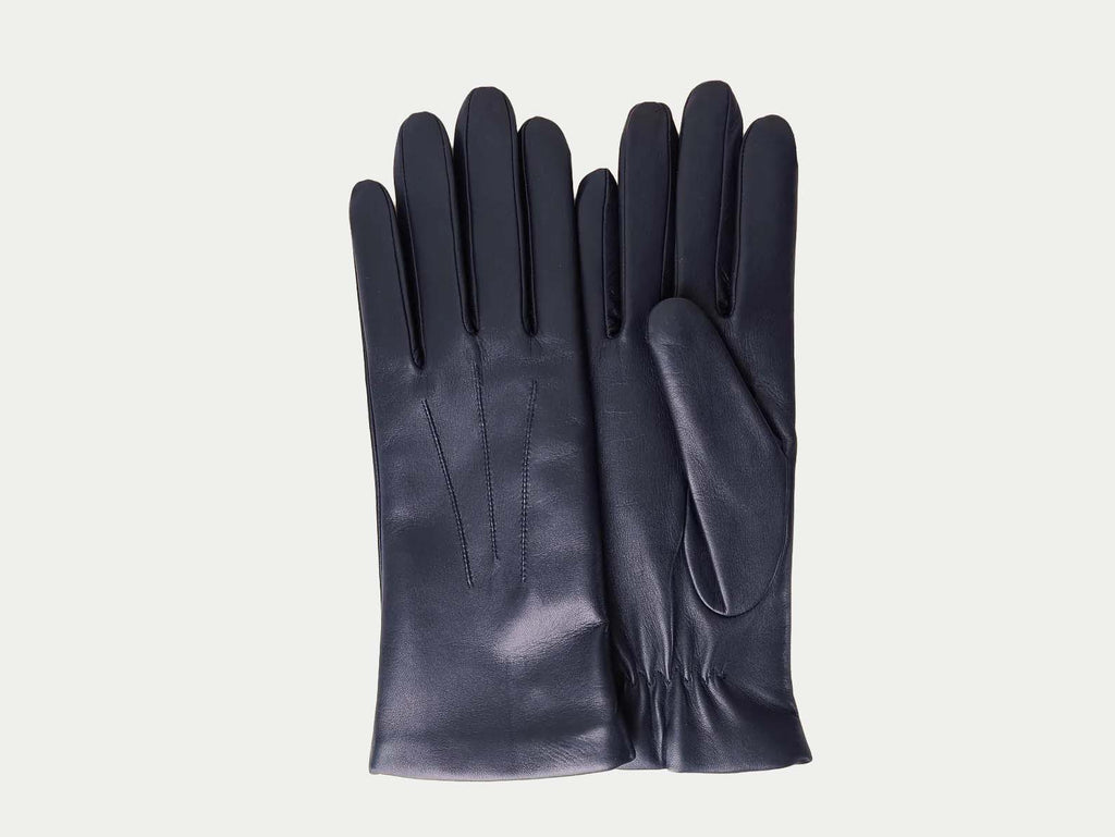 Saffron Heritage Cashmere-Lined Leather Gloves