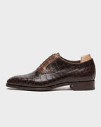 Brown Croc Pattern Oxford Dress Shoes