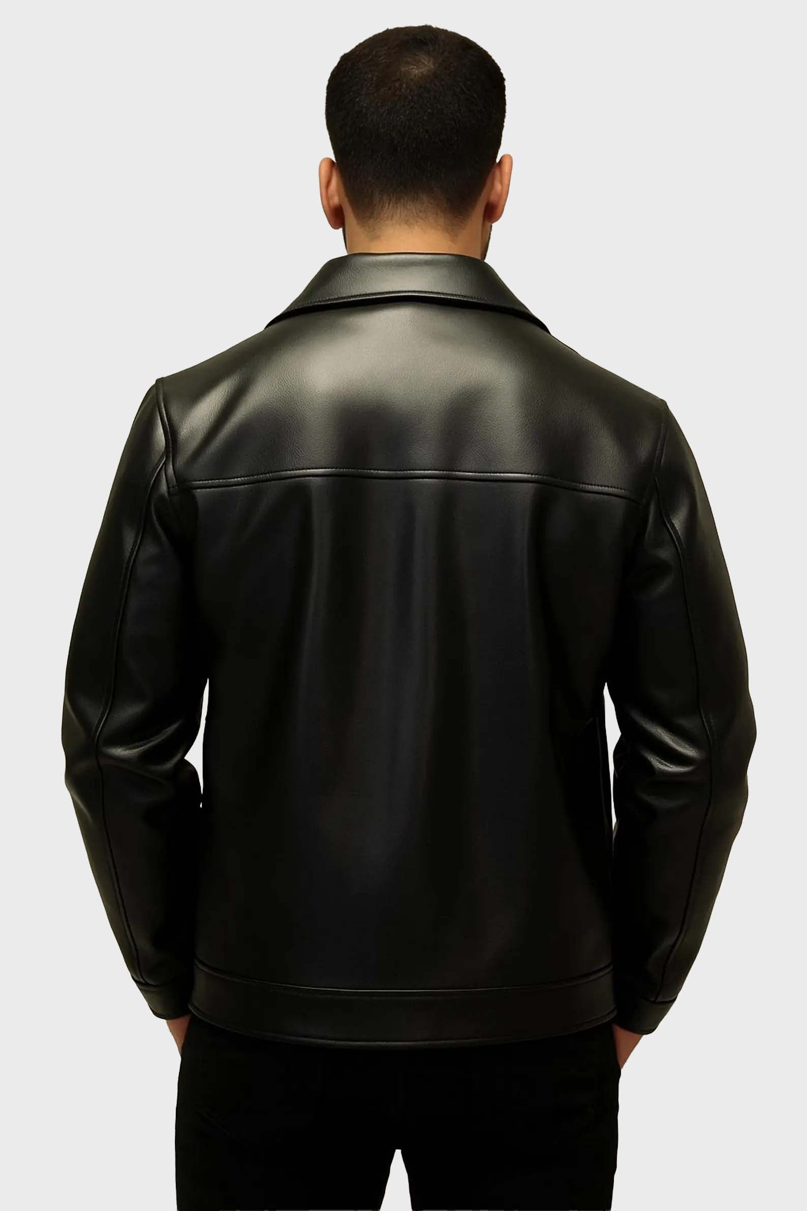 Men's Genuine Tan Leather Racer Biker Jacket
