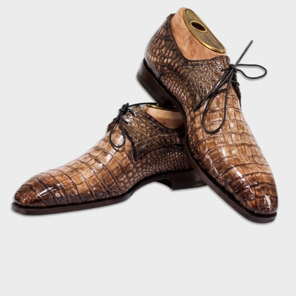 Heritage Tan Leather Wingtip Derby Shoes