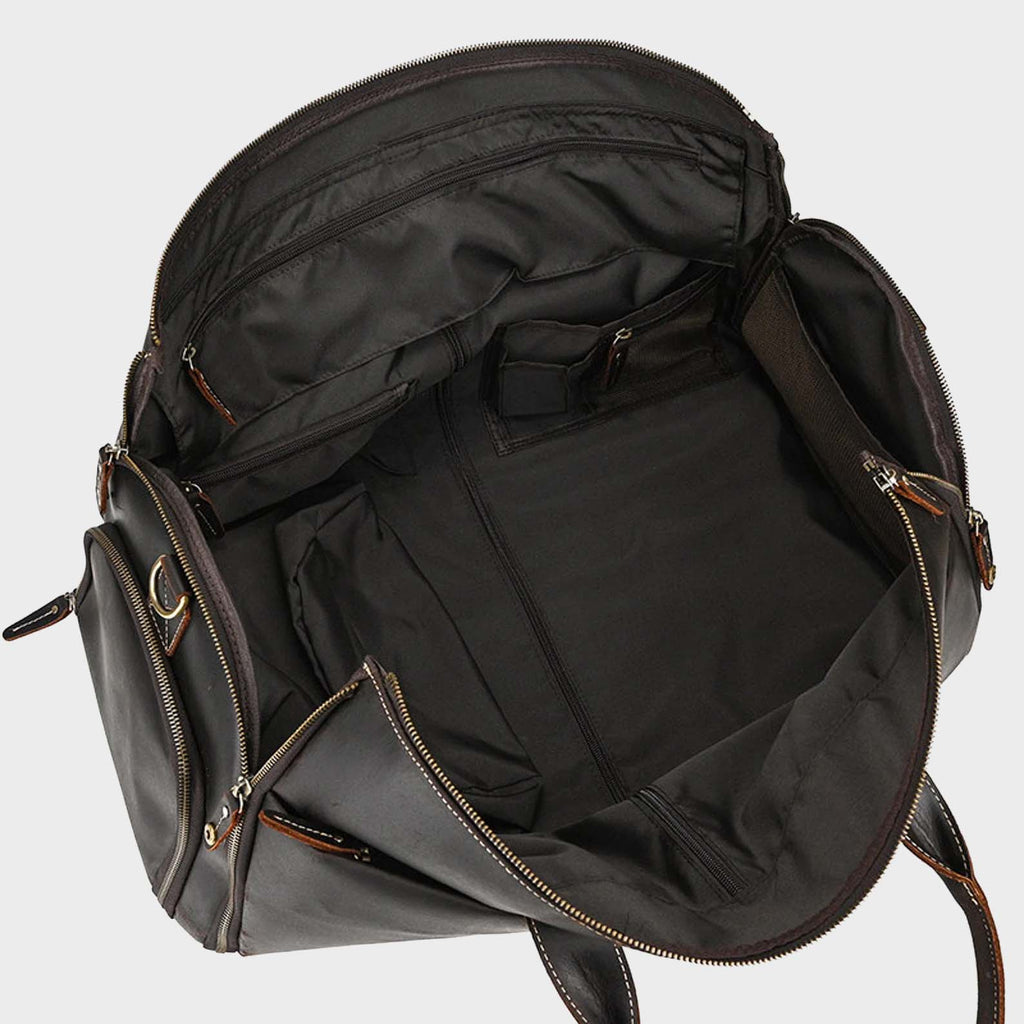 Leather Duffle Bag with Garment Carrier