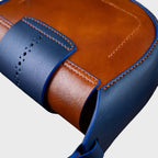 Royal Blue & Tan Saddle Crossbody Bag