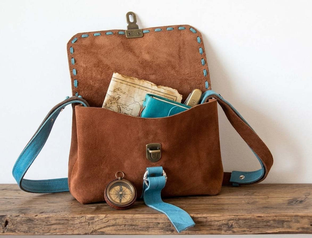 Aqua Blue Handmade Crossbody Bag