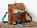 Aqua Blue Handmade Crossbody Bag