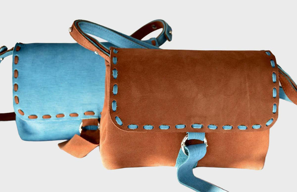 Aqua Blue Handmade Crossbody Bag
