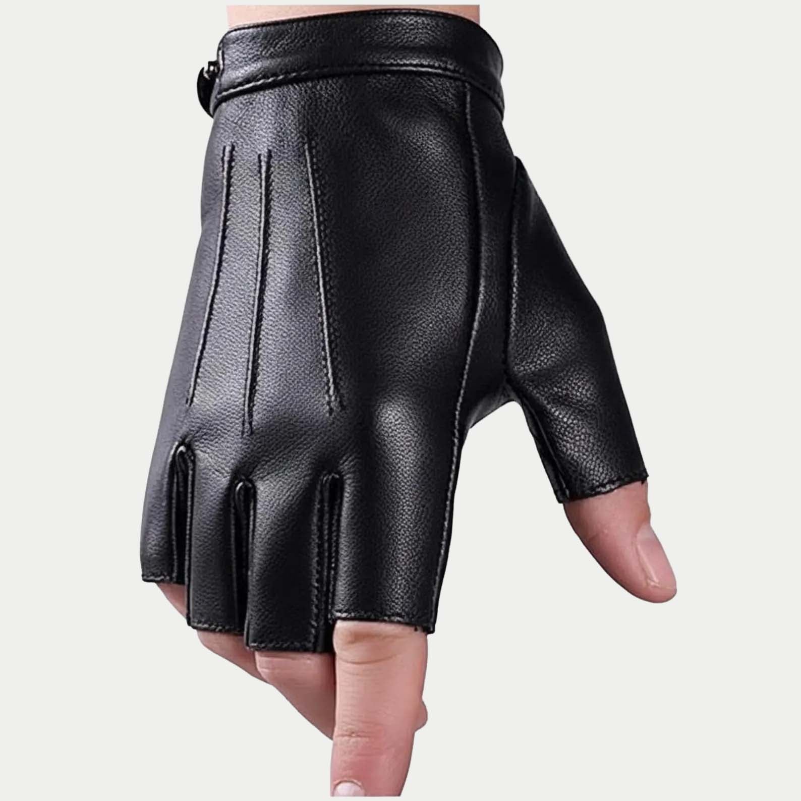 Stealth Urban Fingerless Leather Driving Gloves