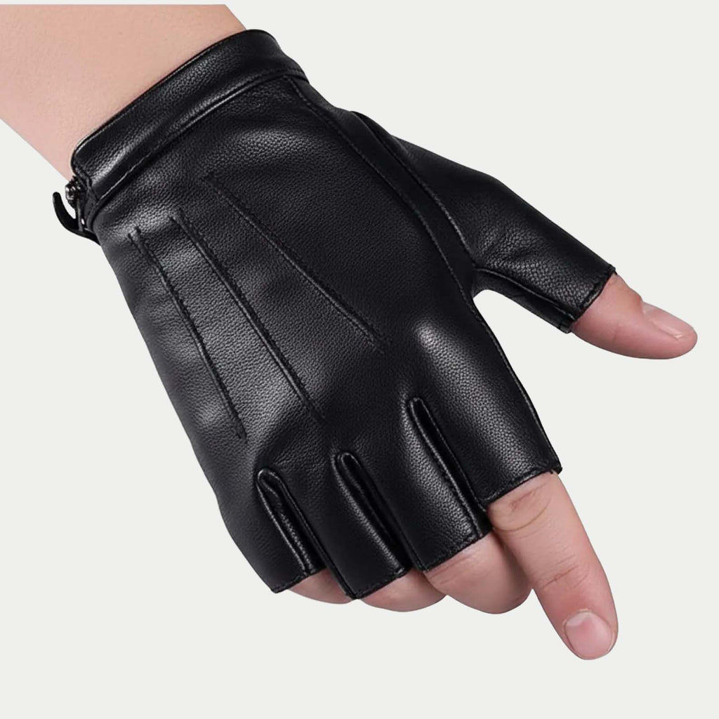 Stealth Urban Fingerless Leather Driving Gloves