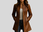Women’s Heritage Burgundy Distressed Leather Biker Jacket