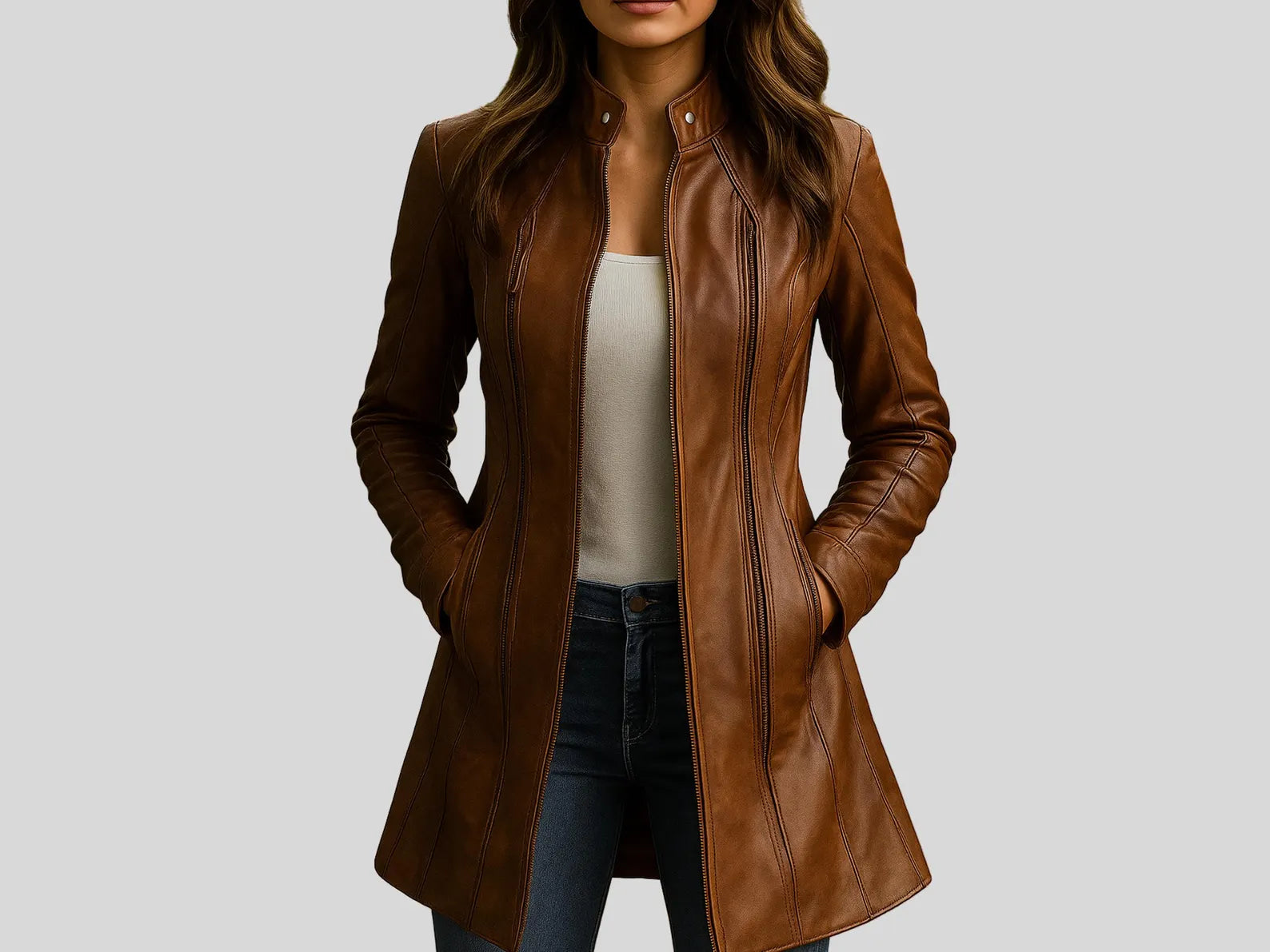Women’s Heritage Burgundy Distressed Leather Biker Jacket