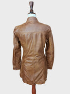 Women’s Heritage Burgundy Distressed Leather Biker Jacket