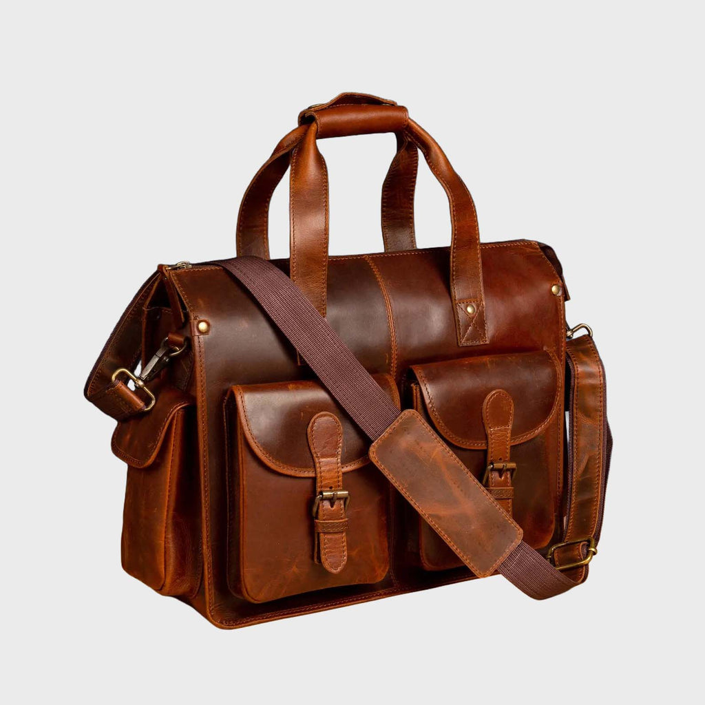 Vintage Craftsman Leather Laptop Bag