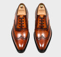 Midnight Blue High-Shine Hand-Burnished Oxfords
