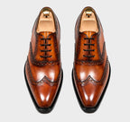 Midnight Blue High-Shine Hand-Burnished Oxfords