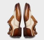 Artisan Hand-Burnished Tobacco Wingtip Oxfords