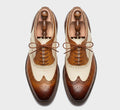 Artisan Hand-Burnished Tobacco Wingtip Oxfords