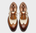Artisan Hand-Burnished Tobacco Wingtip Oxfords